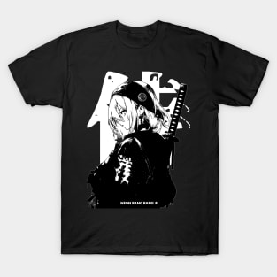 Cyberpunk Ninja Girl Samurai Warrior Anime Streetwear T-Shirt